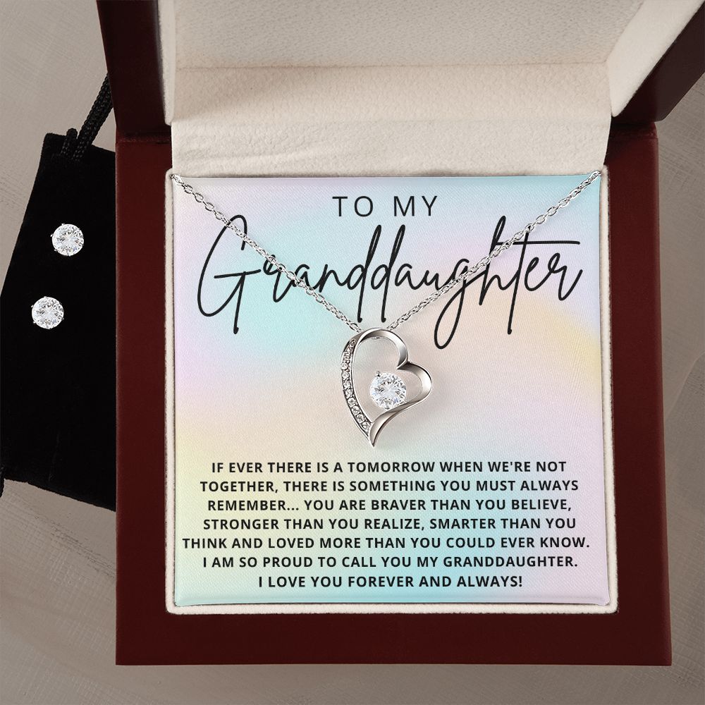 To My Granddaughter | Forever Love Necklace and Earring Set