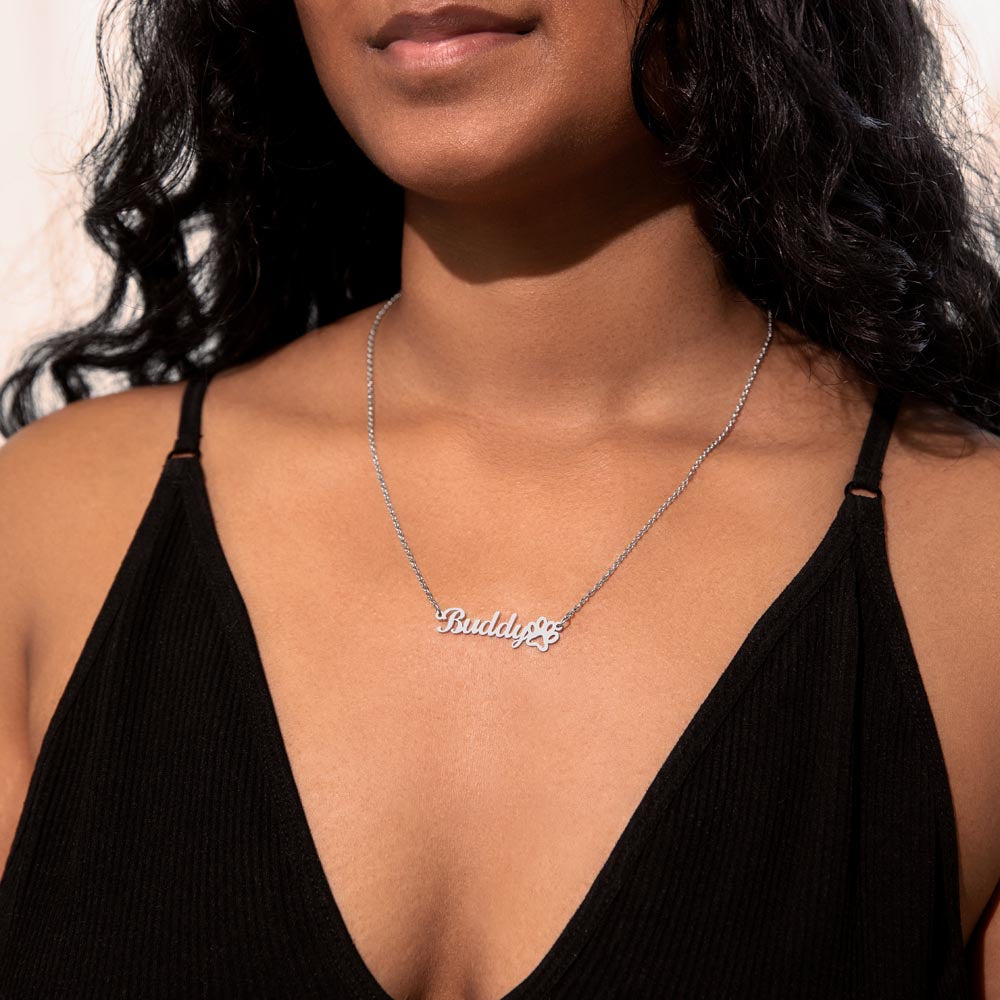 Dog Loss Sympathy Gift | Paw Prints on My Heart | Dog Mom Necklace