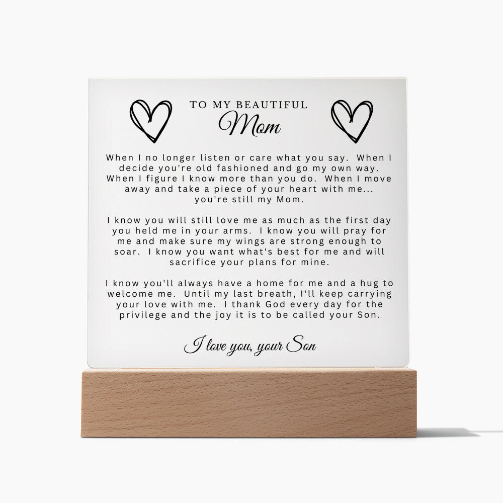 To My Beautiful Mom from Son