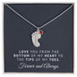 Personalized Baby Feet Necklace with Birthstone