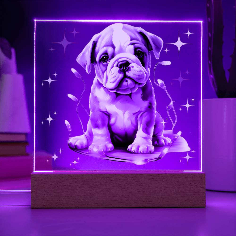 Bulldog Christmas Night Light, Christmas Decor Indoor