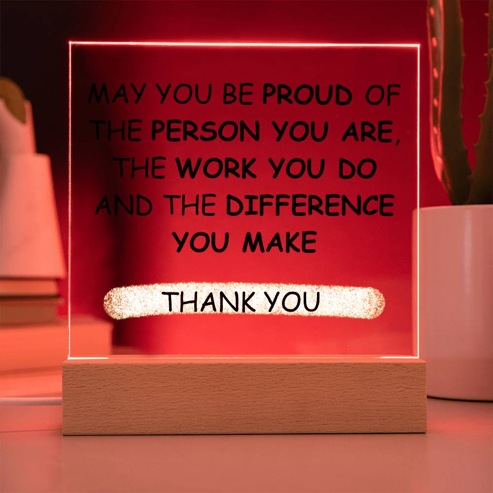 Employee Gift | Acrylic Plaque with LED Base