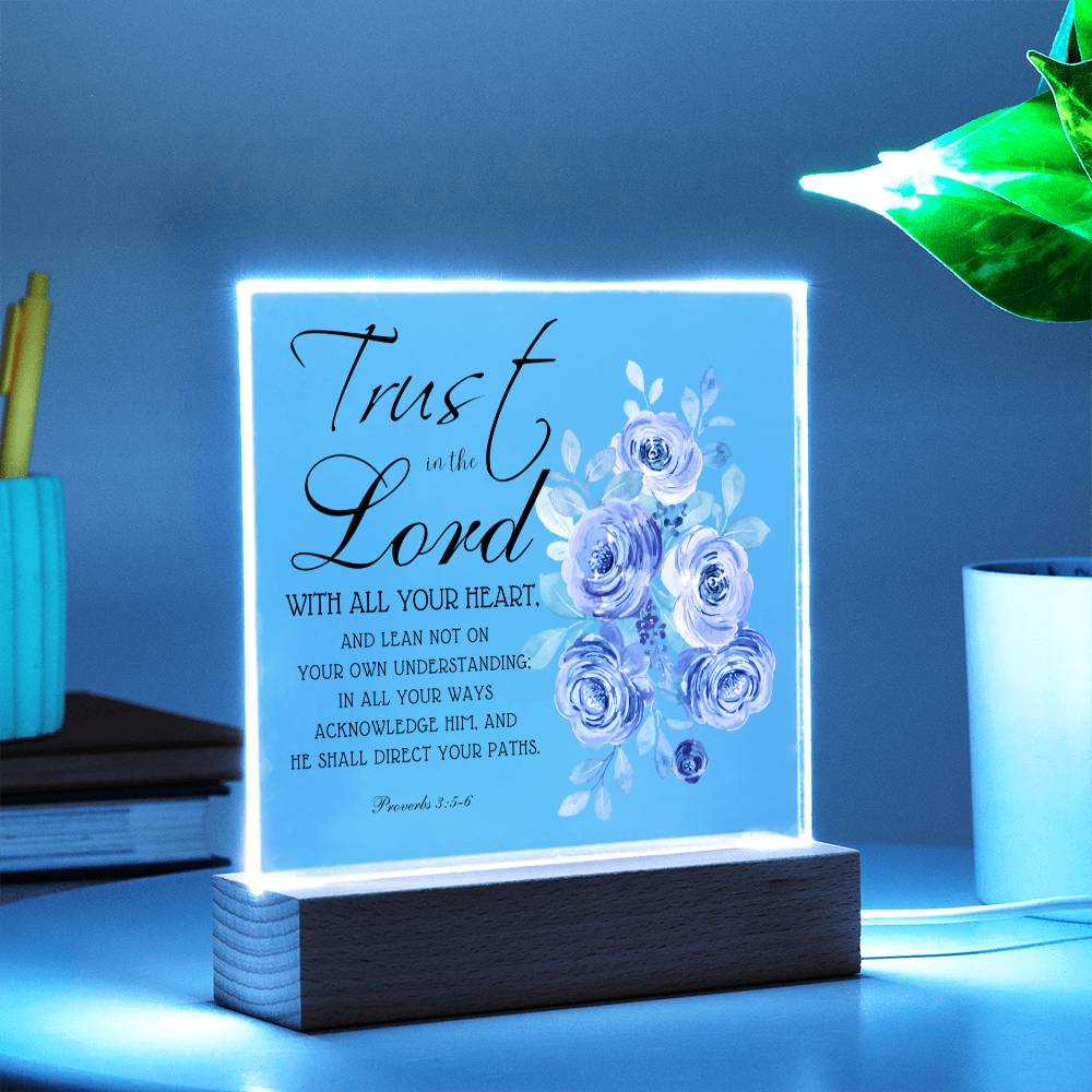 Printed Acrylic Plaque - Proverbs 3:5-6