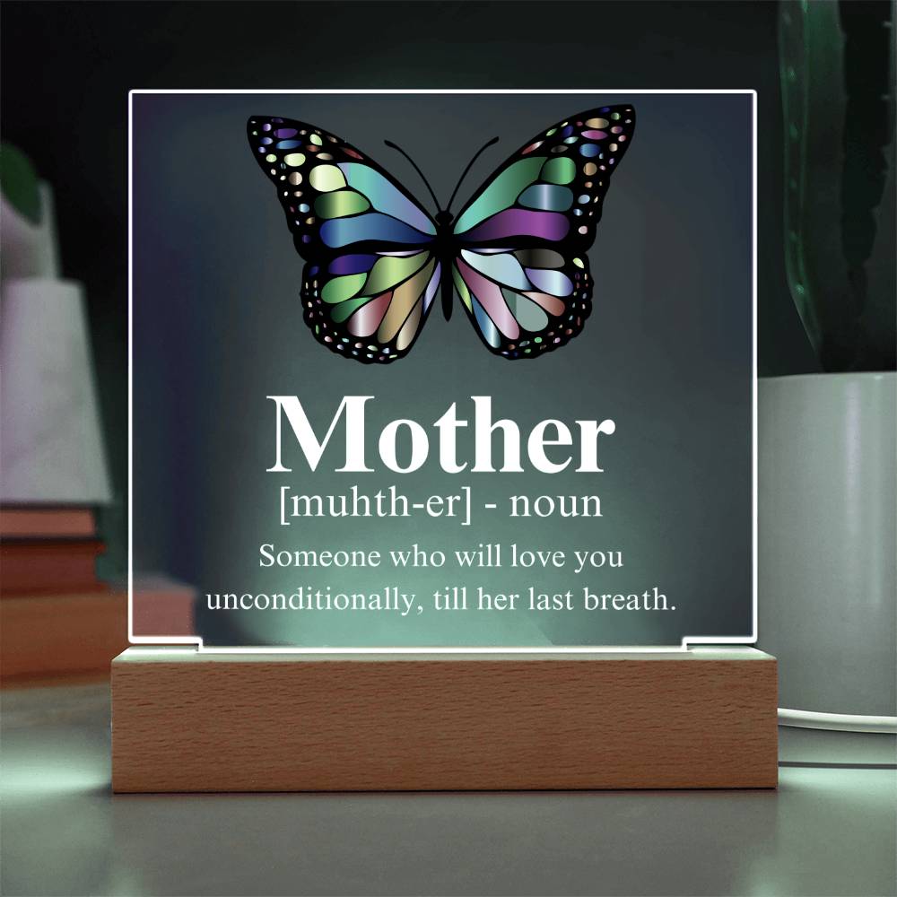 Acrylic Plaque for Mom | LED Night Light
