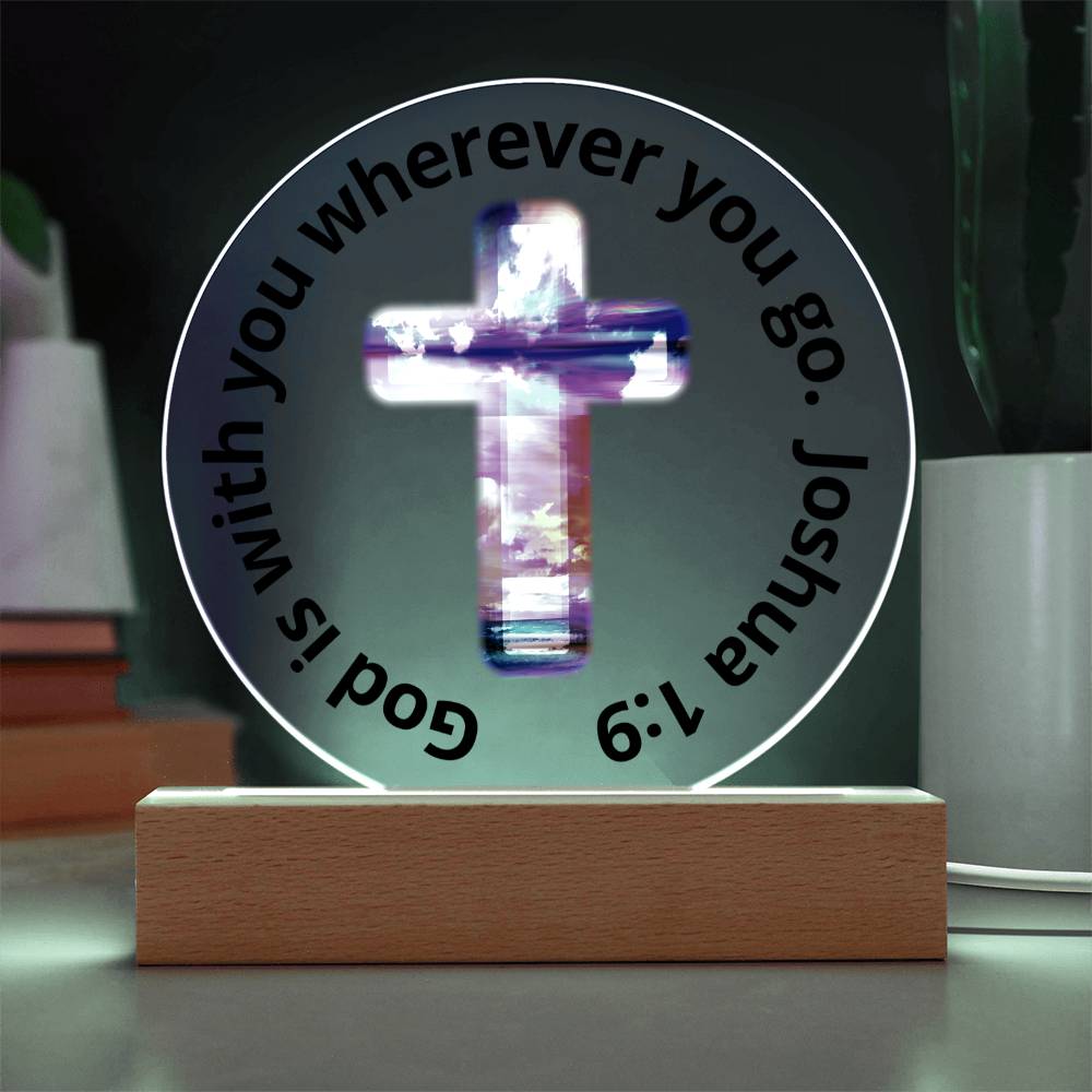 Printed Acrylic Plaque - LED Nightlight - God Is With You