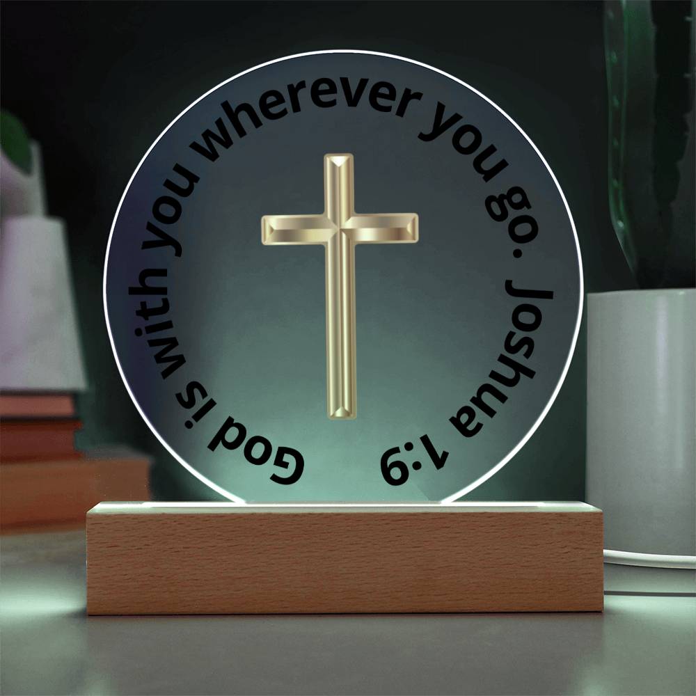 Printed Acrylic Plaque - LED Nightlight - God Is With You
