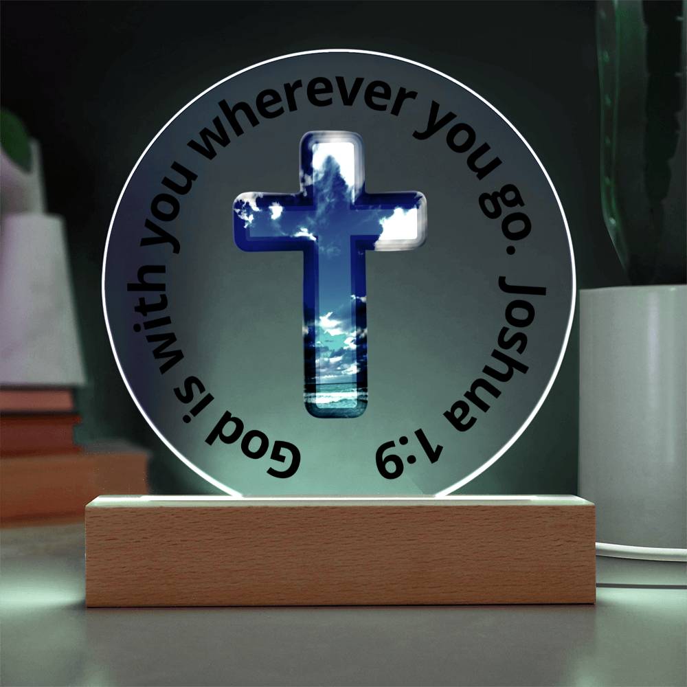 Printed Acrylic Plaque - LED Nightlight - God Is With You