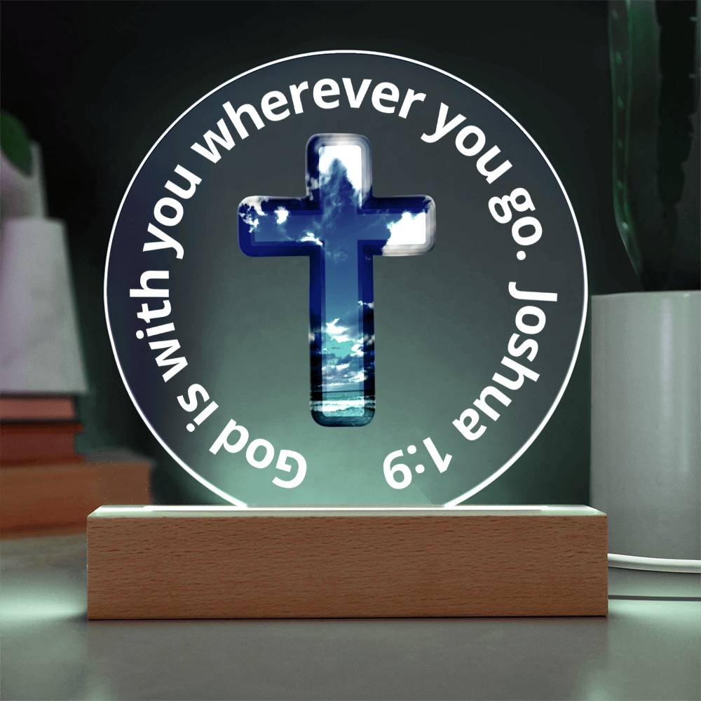 Printed Acrylic Plaque - LED Nightlight - God Is With You