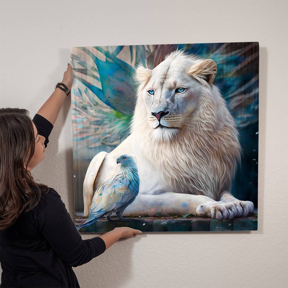 Bojo White Lion - Metal Print