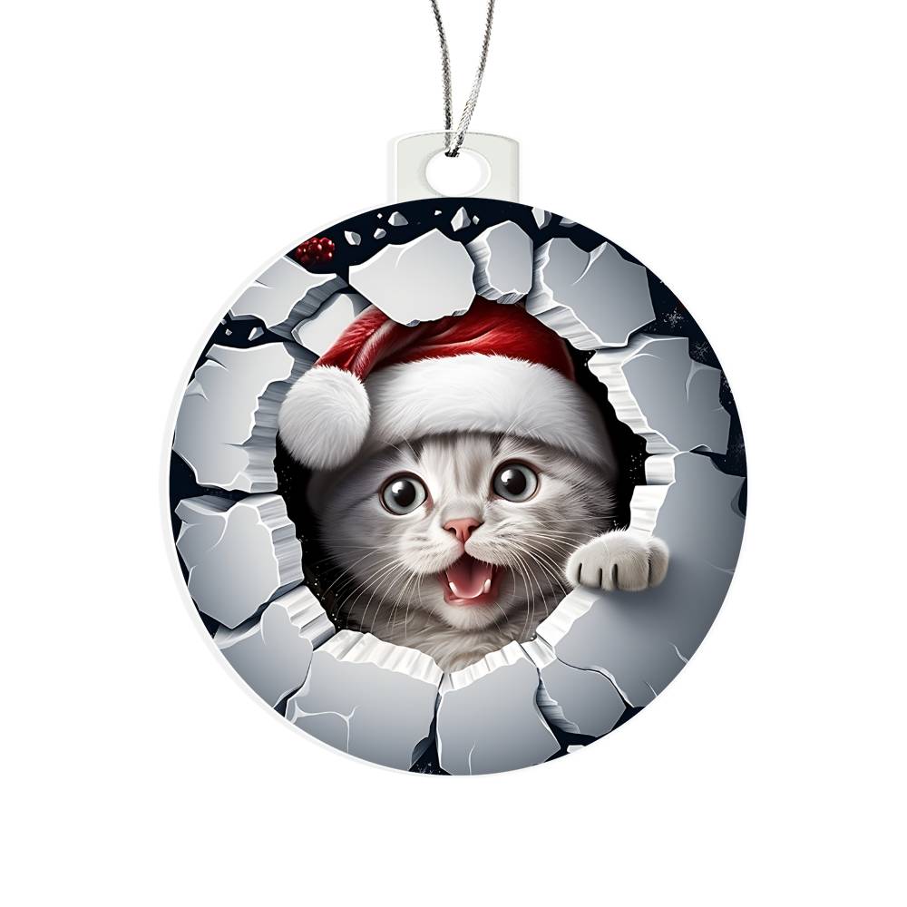 Cat Chistmas Ornament 3D