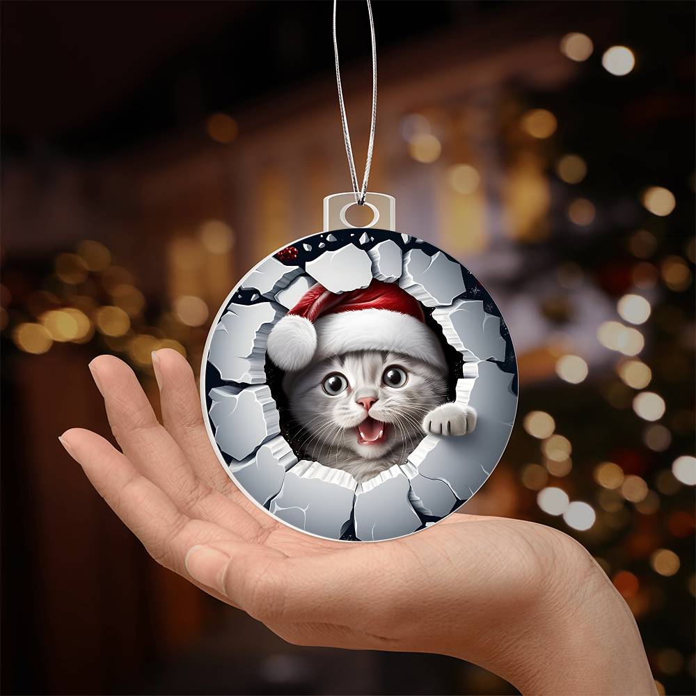 Cat Chistmas Ornament 3D
