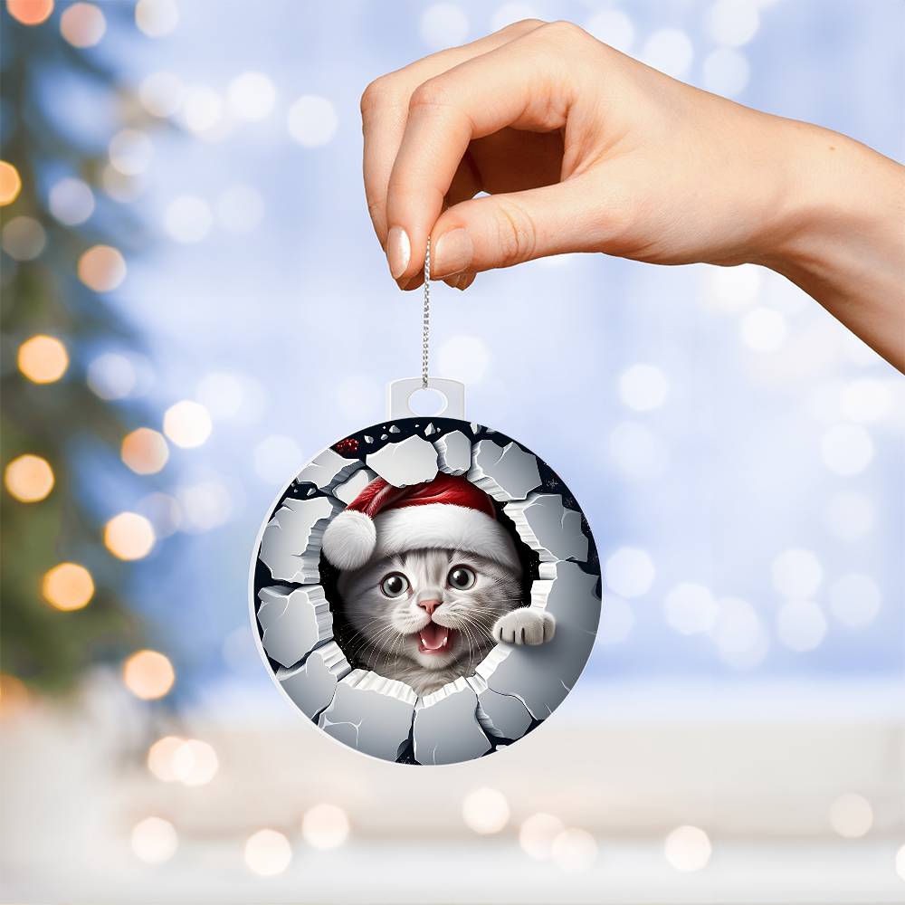 Cat Chistmas Ornament 3D