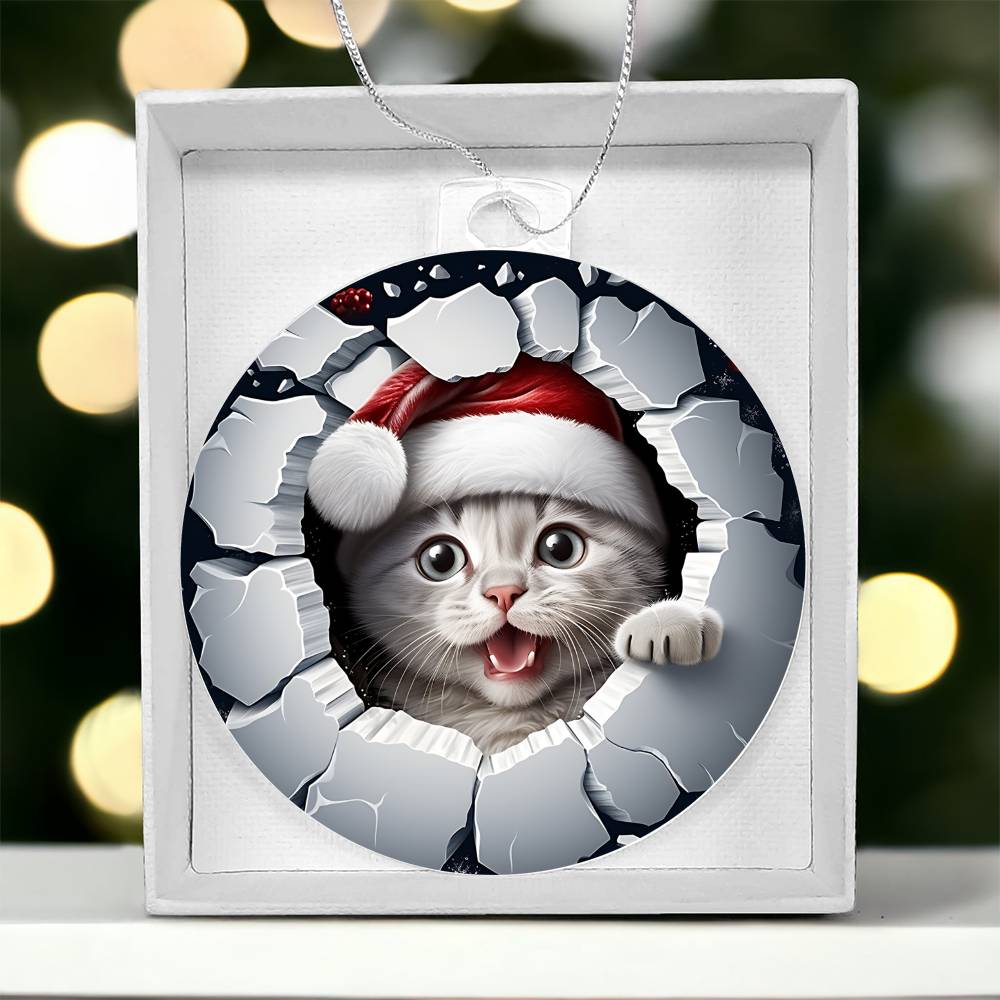 Cat Chistmas Ornament 3D