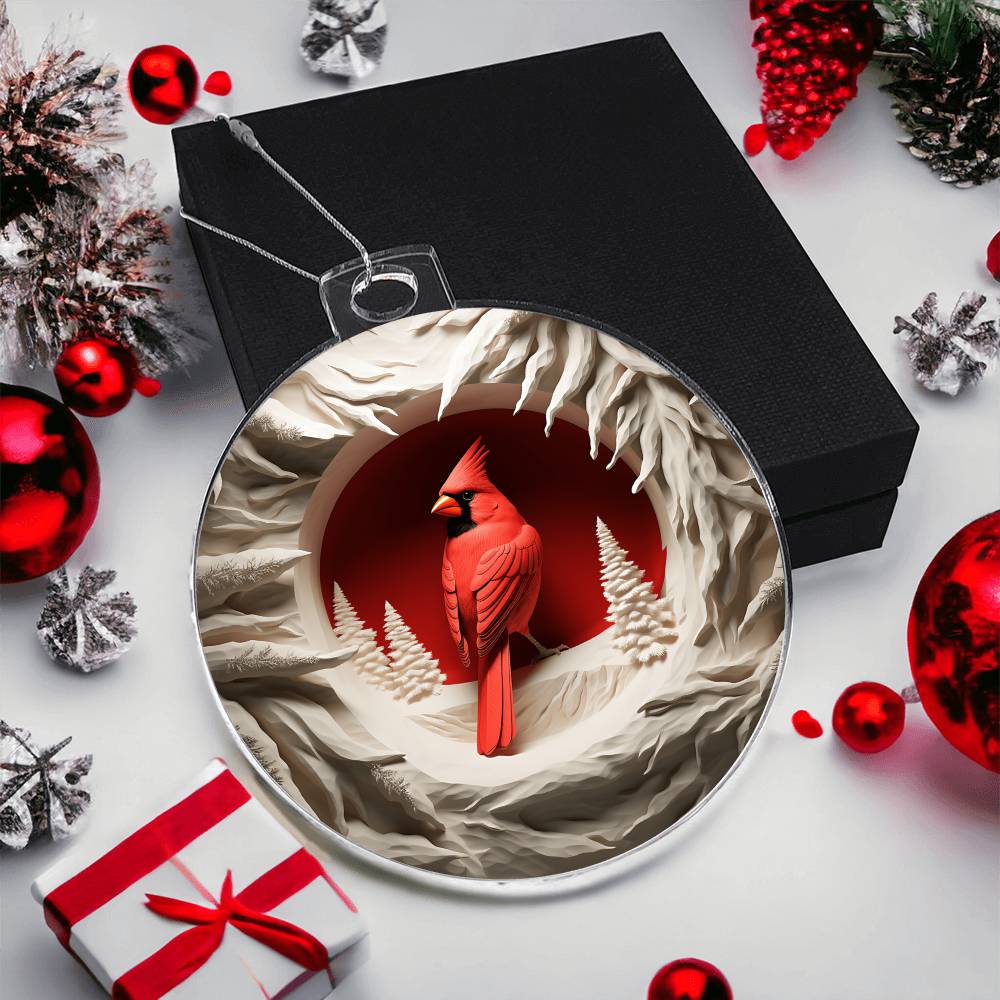 Cardinal Christmas Ornament - 3D