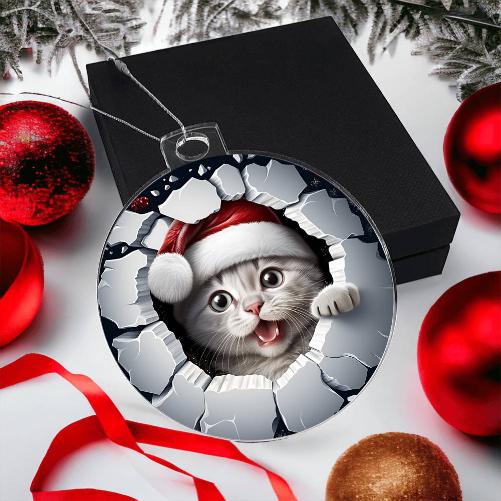 Cat Chistmas Ornament 3D