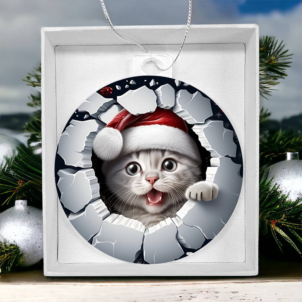 Cat Chistmas Ornament 3D