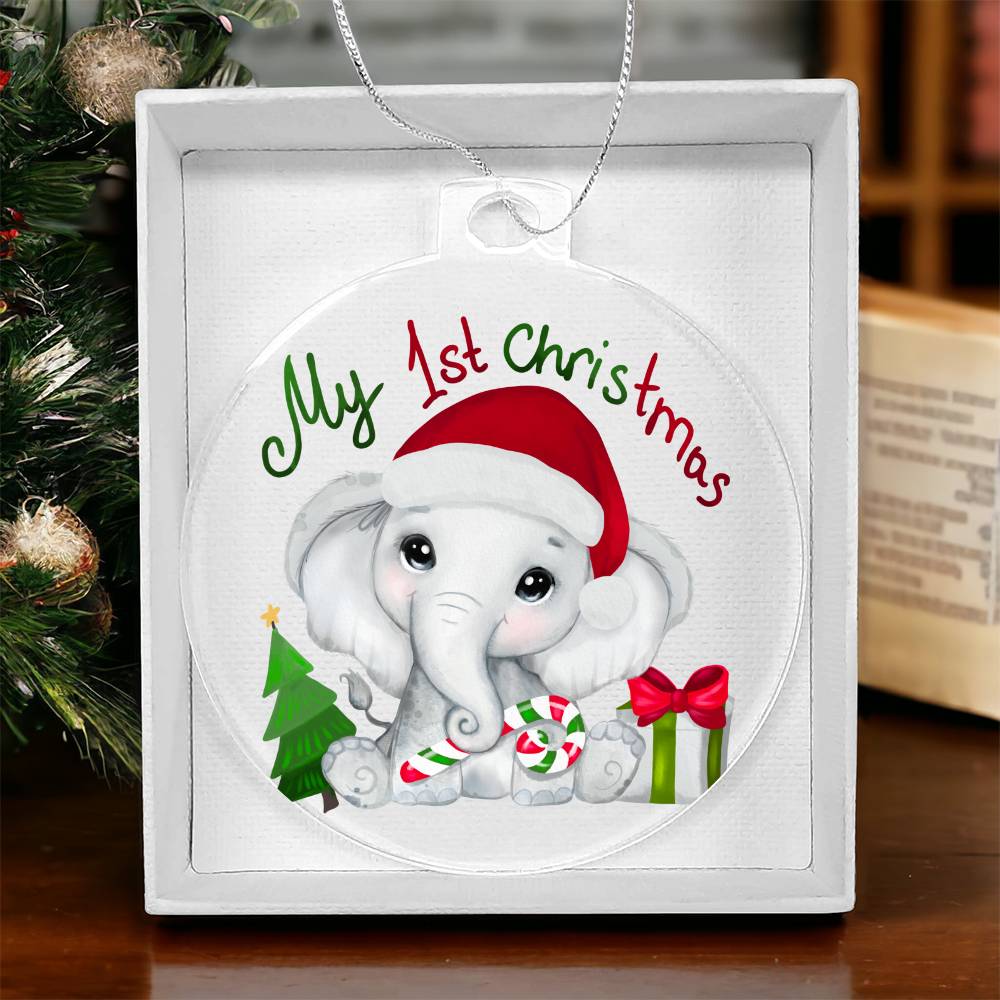 Baby's First Christmas Ornament - Baby Elephant