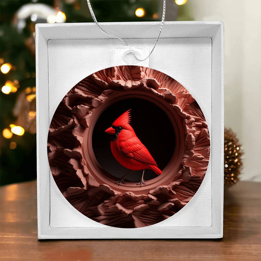 Cardinal Christmas Ornament - 3D