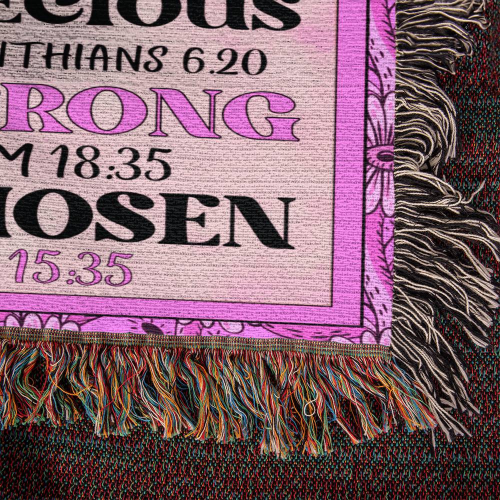 To My Daughter - God Says You Are - Cotton Yarn Woven Blanket - PINK