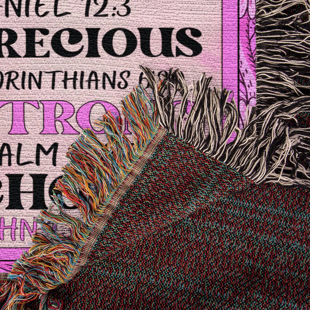 To My Daughter - God Says You Are - Cotton Yarn Woven Blanket - PINK