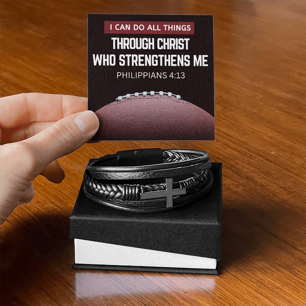 I Can Do All Things Cross Bracelet with Message Card and Gift Box