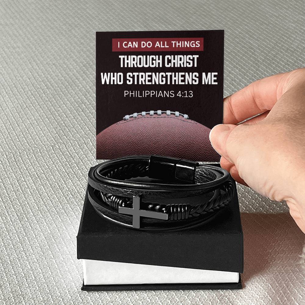 I Can Do All Things Cross Bracelet with Message Card and Gift Box