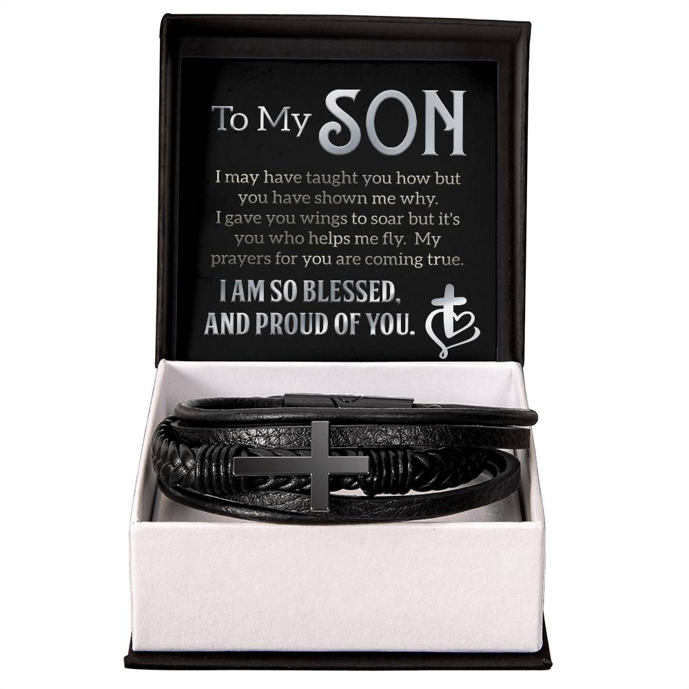 To My Son - Blessed Cross Bracelet