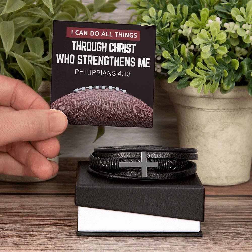 I Can Do All Things Cross Bracelet with Message Card and Gift Box