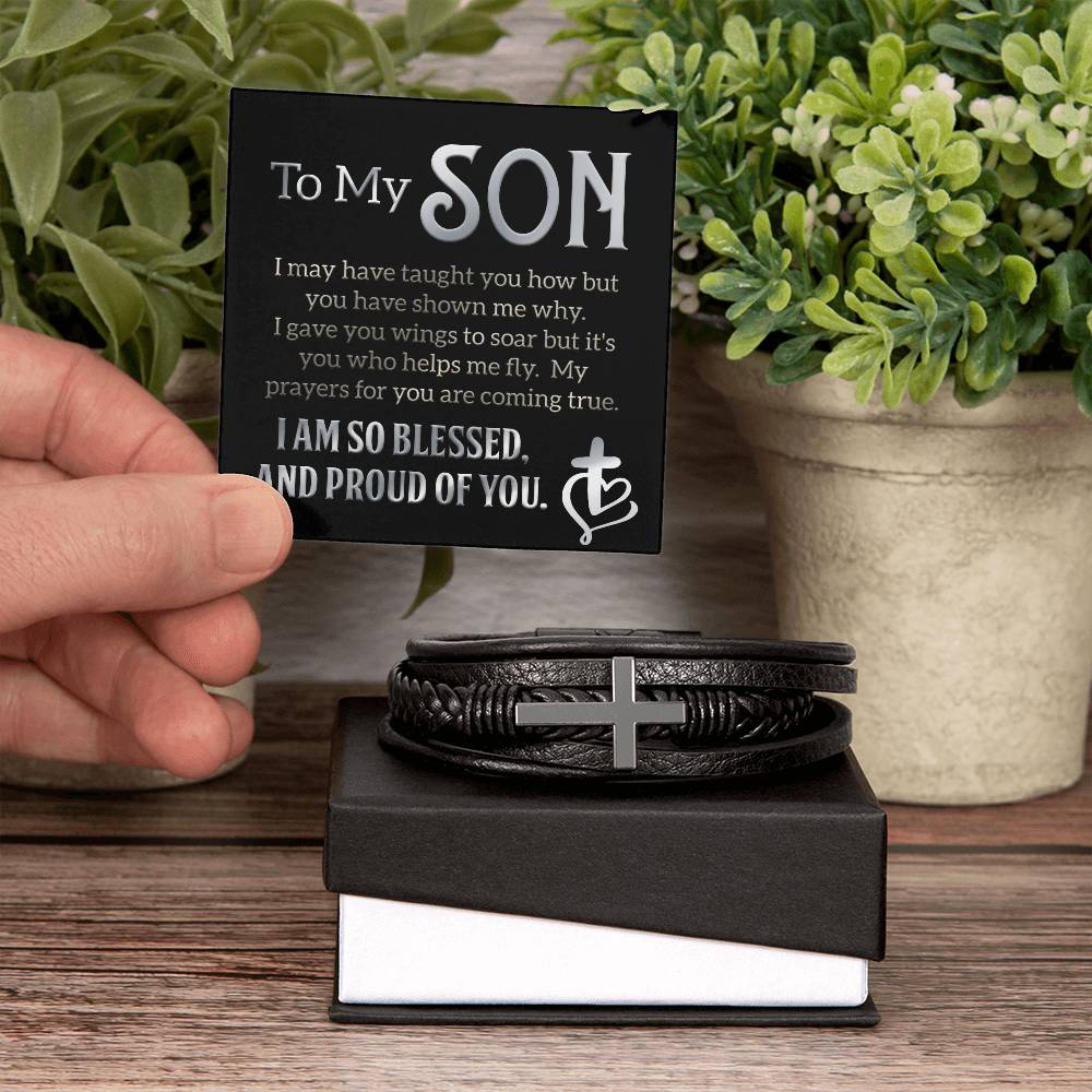To My Son - Blessed Cross Bracelet