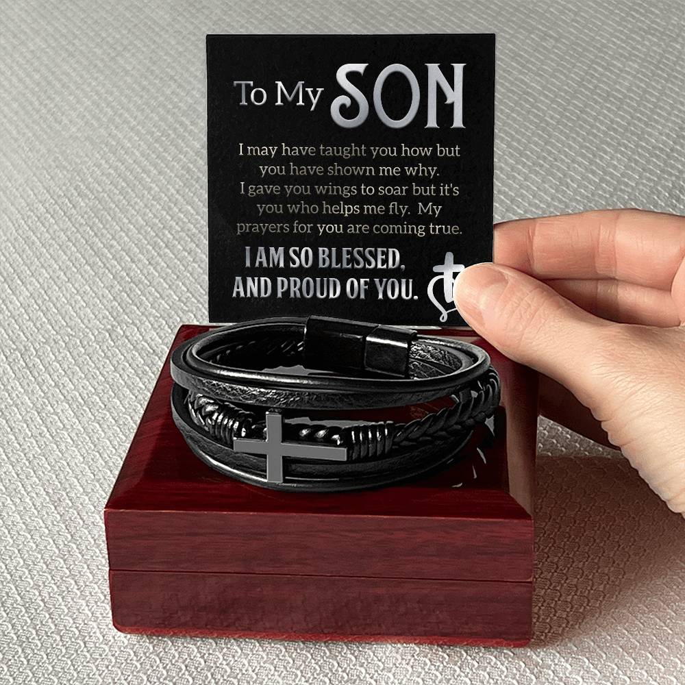 To My Son - Blessed Cross Bracelet