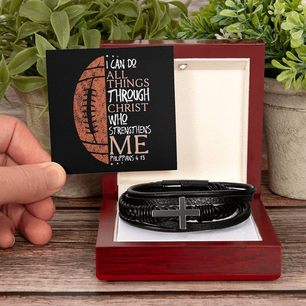 I Can Do All Things Cross Bracelet with Message Card and Gift Box