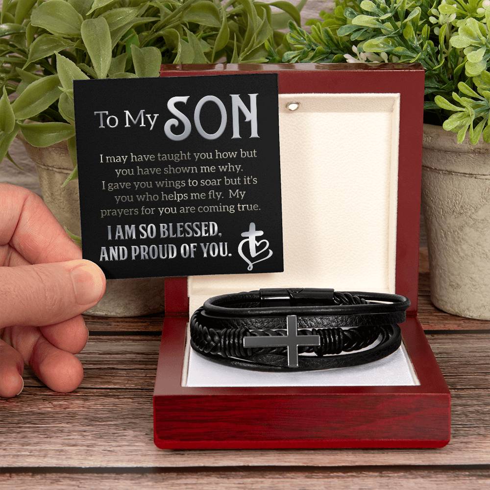 To My Son - Blessed Cross Bracelet