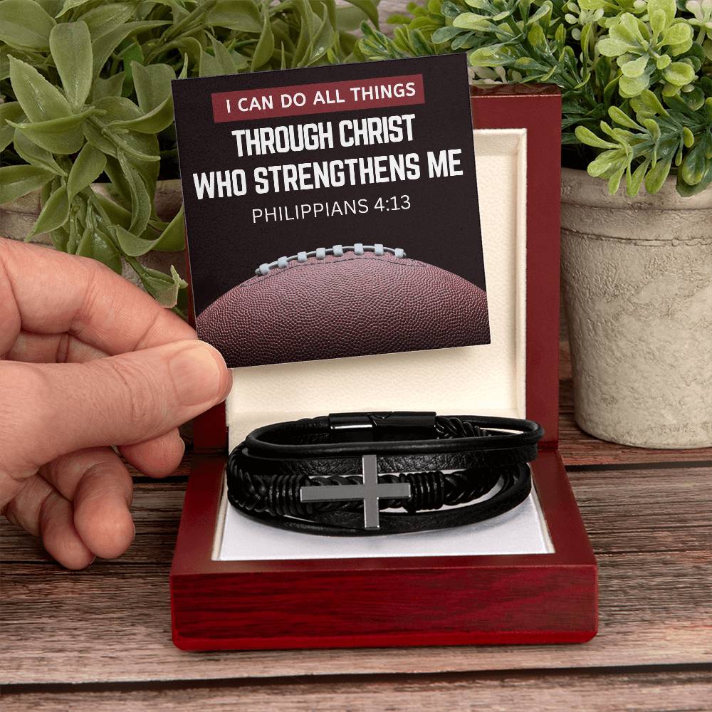 I Can Do All Things Cross Bracelet with Message Card and Gift Box