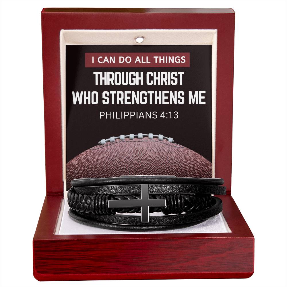 I Can Do All Things Cross Bracelet with Message Card and Gift Box