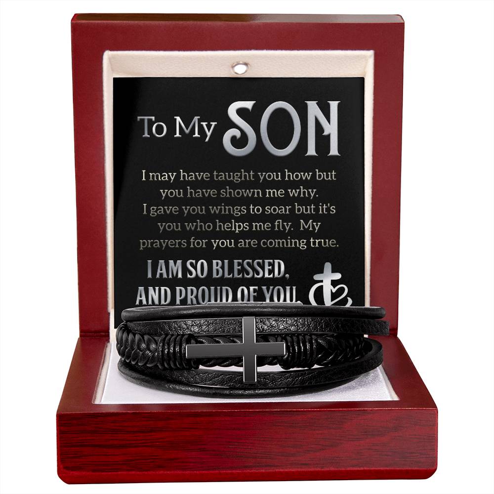 To My Son - Blessed Cross Bracelet