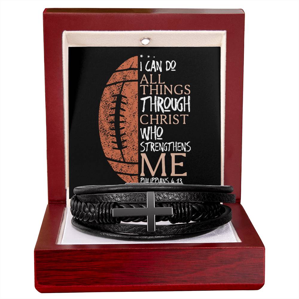 I Can Do All Things Cross Bracelet with Message Card and Gift Box