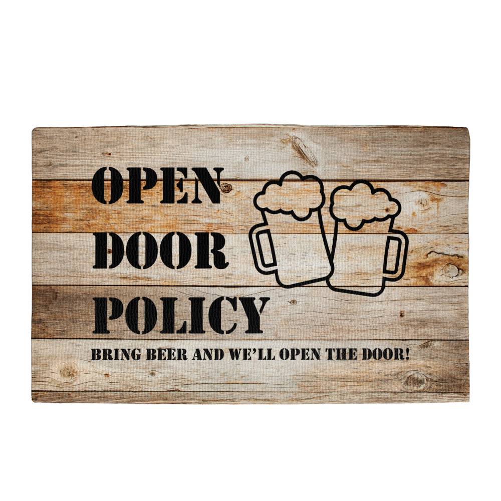 Funny Door Mat - Bring beer and we'll open the door