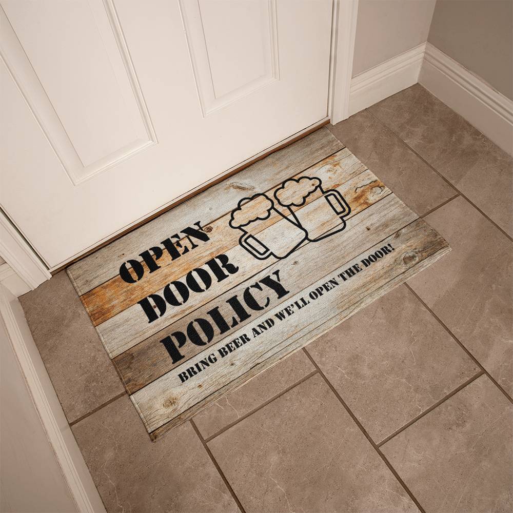 Funny Door Mat - Bring beer and we'll open the door