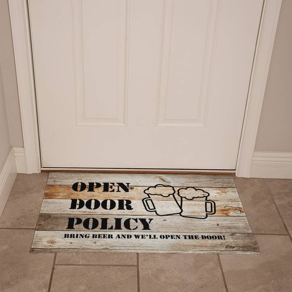 Funny Door Mat - Bring beer and we'll open the door