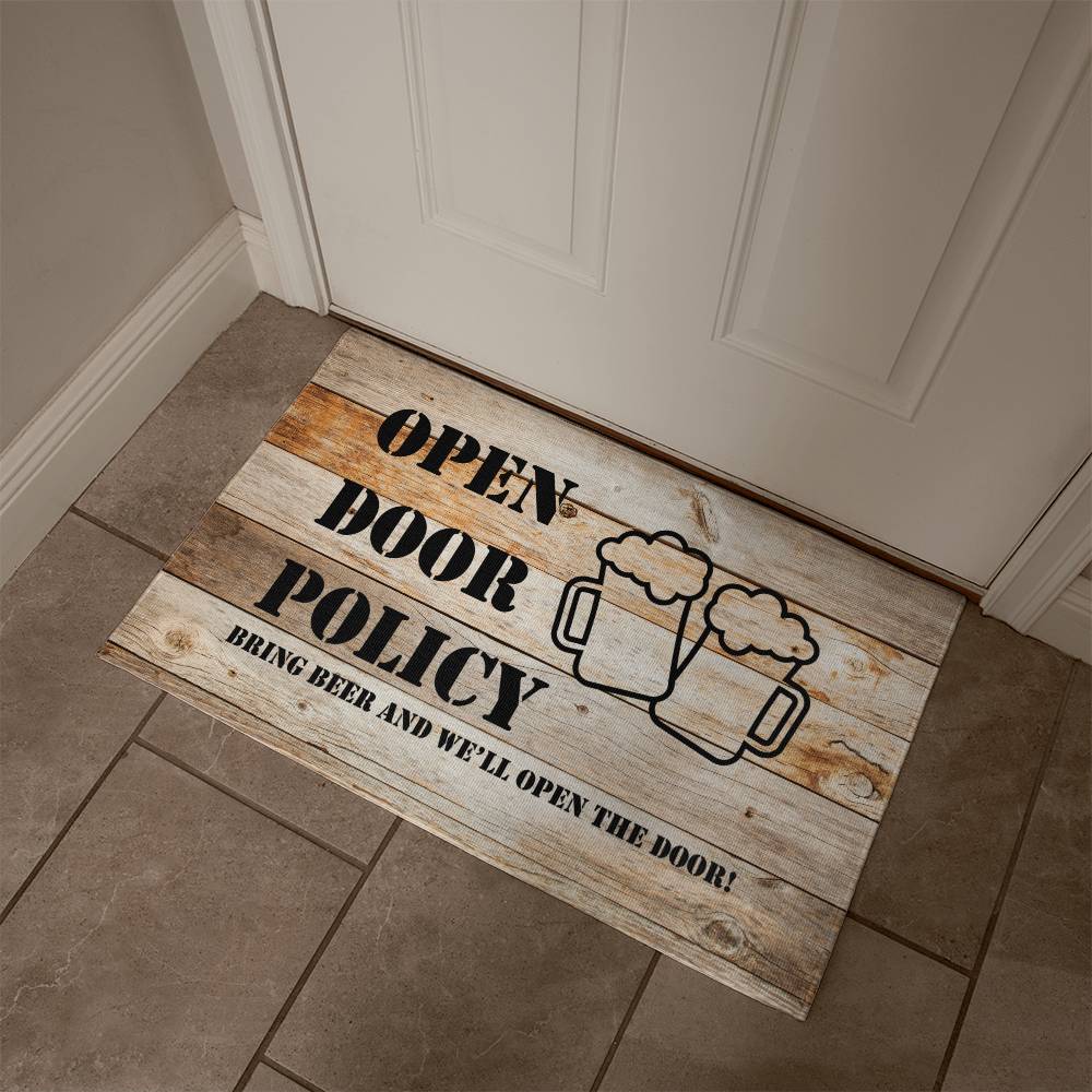Funny Door Mat - Bring beer and we'll open the door