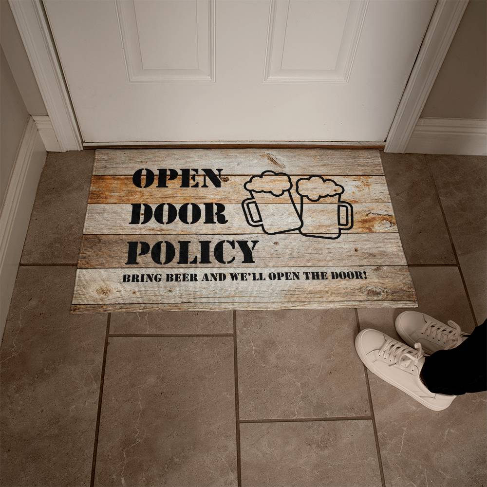 Funny Door Mat - Bring beer and we'll open the door