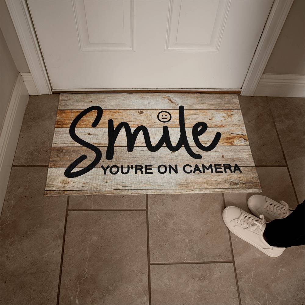 Door Mat Funny - Smile you're on camera