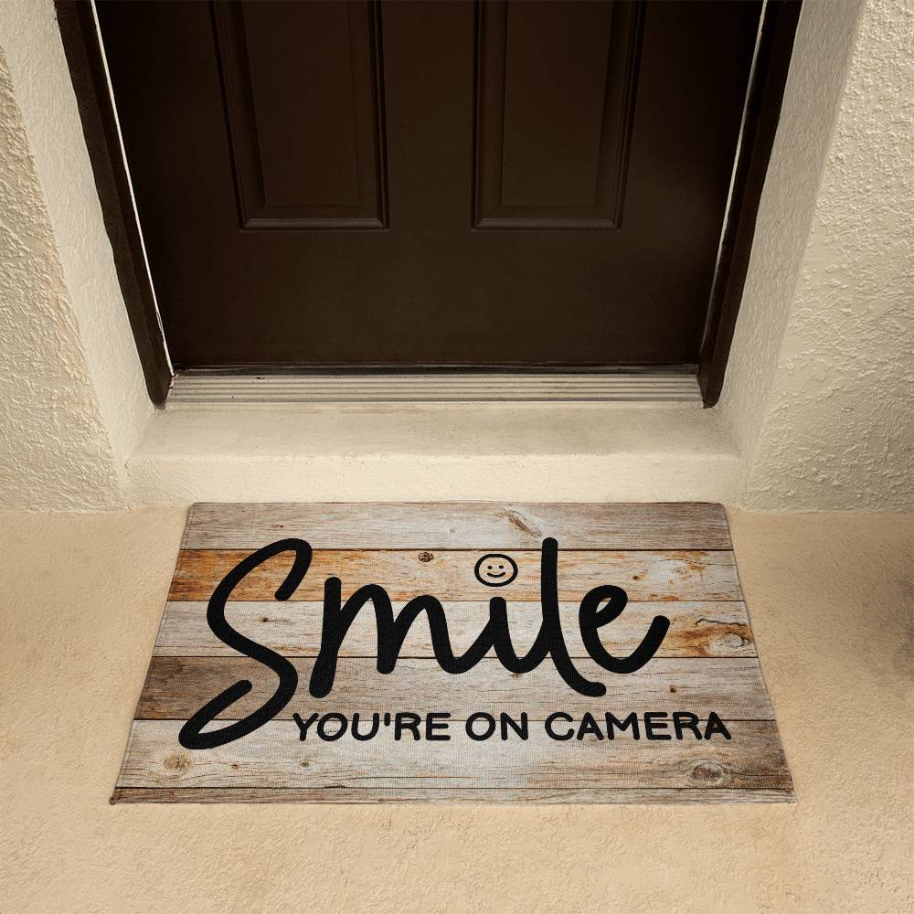 Door Mat Funny - Smile you're on camera