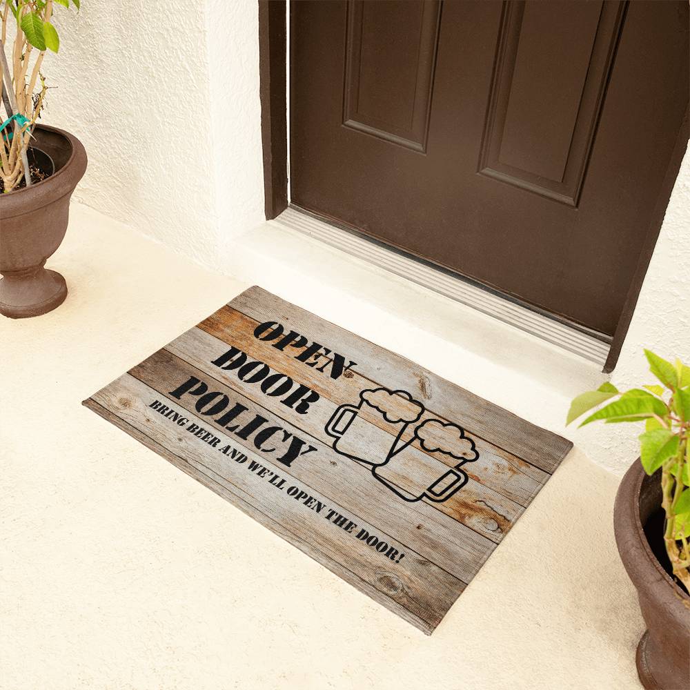 Funny Door Mat - Bring beer and we'll open the door