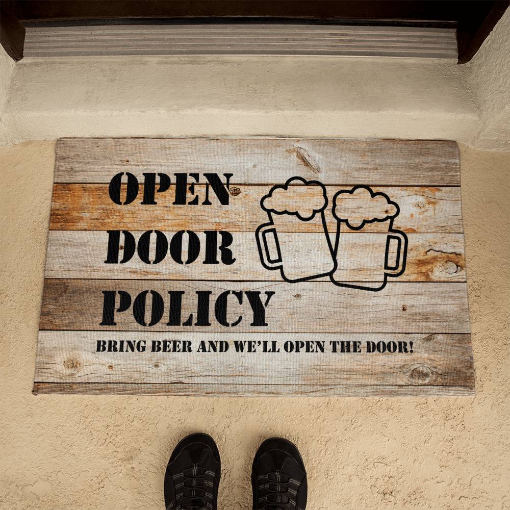 Funny Door Mat - Bring beer and we'll open the door