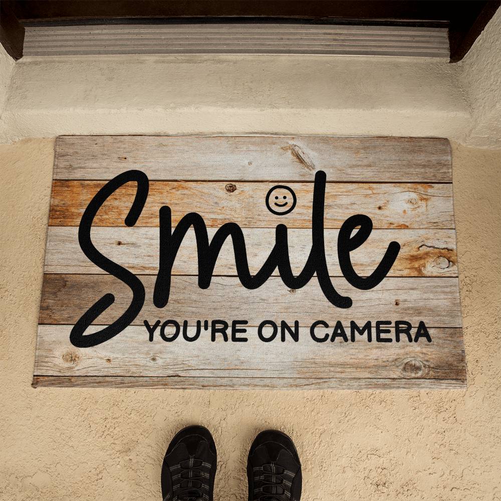 Door Mat Funny - Smile you're on camera