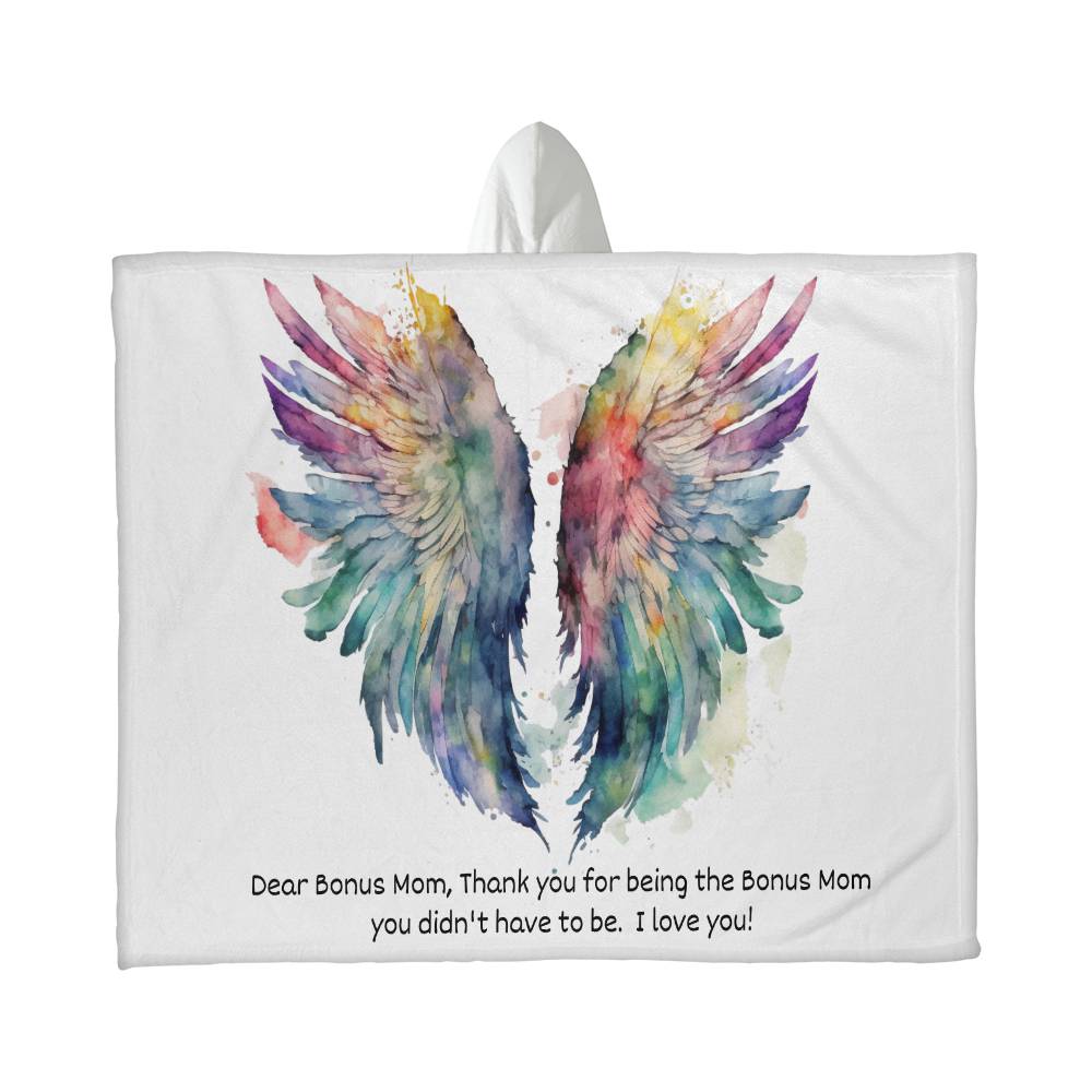 Hooded Blanket | Bonus Mom Angel | Mom Blanket | Thank you