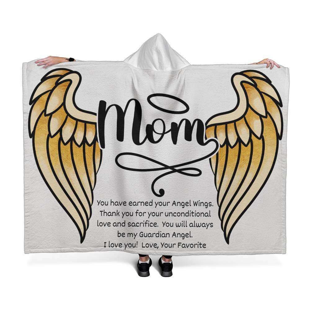 Mom Blanket | Hooded Blanket | Angel Wings