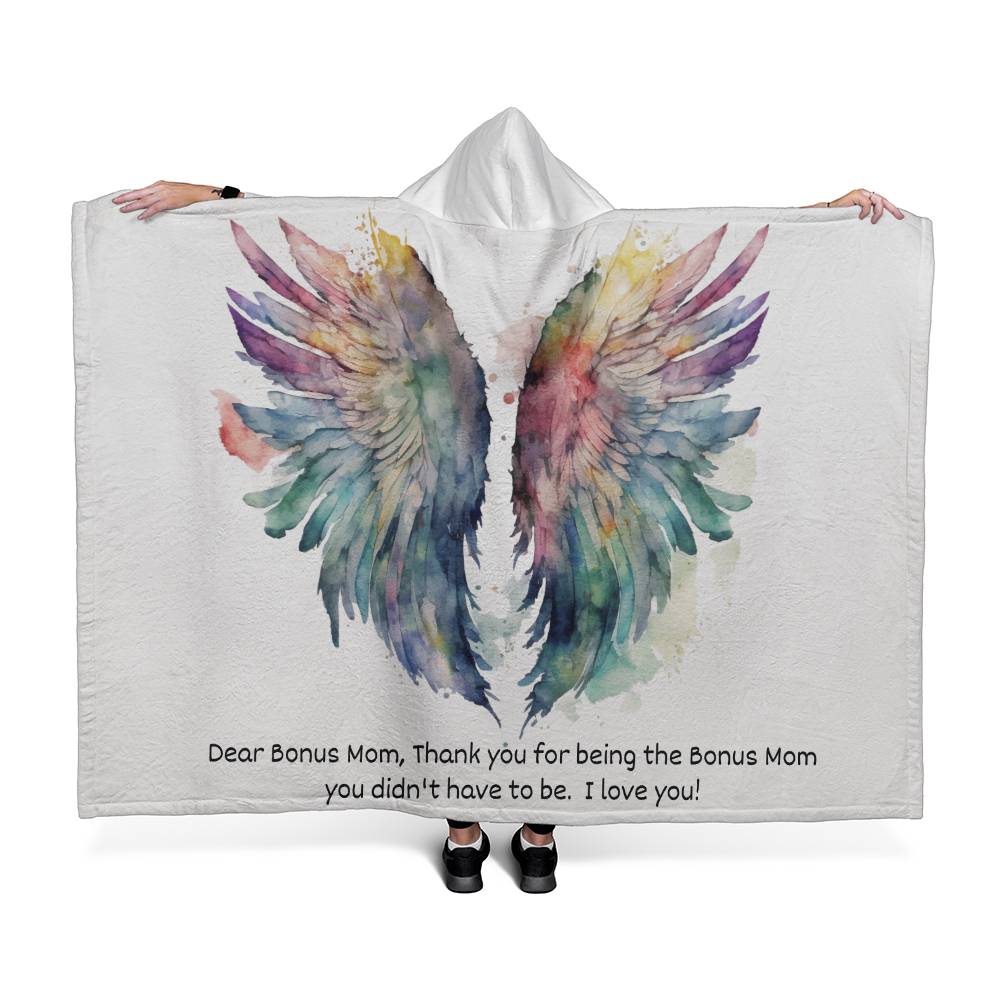 Hooded Blanket | Bonus Mom Angel | Mom Blanket | Thank you