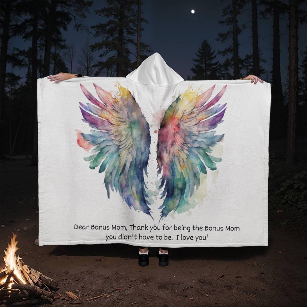 Hooded Blanket | Bonus Mom Angel | Mom Blanket | Thank you